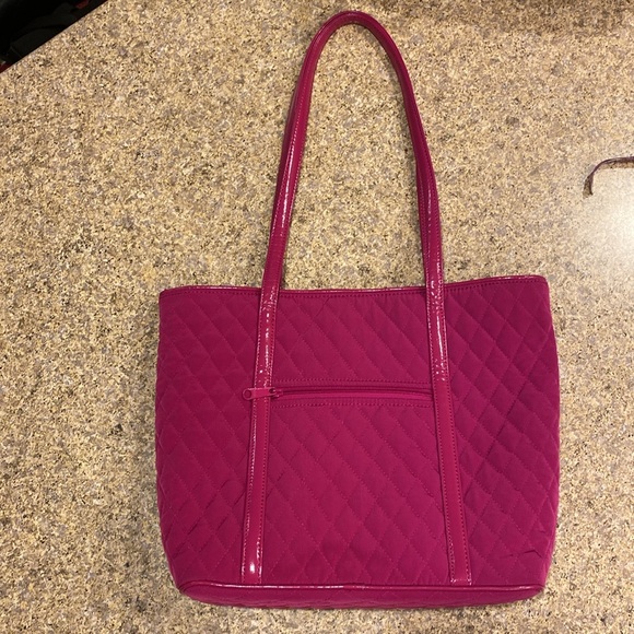 Vera Bradley Quilted Tote Fuchsia Shoulder Bag Purse - Picture 8 of 17